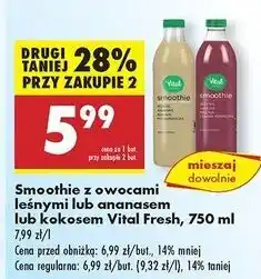 Biedronka Smoothie kokos ananas banan pomarańcza Vital Fresh oferta
