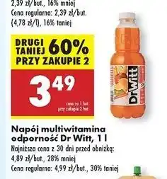 Biedronka Napój odporność multiwitamina Dr Witt Premium oferta