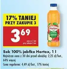 Biedronka Sok jabłkowy 100% Hortex oferta