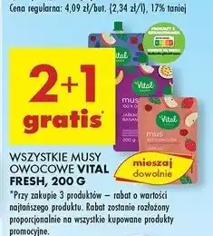 Biedronka Mus jabłko-wiśnia-jagoda kamczacka Vital Fresh oferta