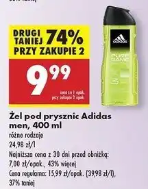 Biedronka Żel pod prysznic Adidas Men Pure Game oferta