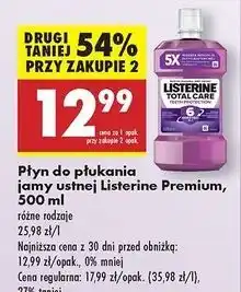 Biedronka Płyn do płukania ust clean mint Listerine Total Care oferta