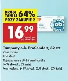 Biedronka Tampony super O.b. Procomfort oferta