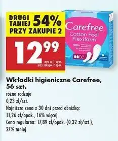 Biedronka Wkładki with cotton Carefree oferta