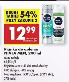 Biedronka Pianka do golenia natychmiastowa ochrona Nivea Men Sensitive oferta