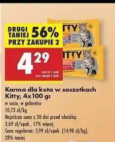 Biedronka Karma dla kota indyk w galarecie + wołowina Kitty oferta