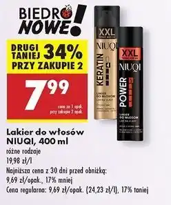 Biedronka Lakier do włosów power Niuqi oferta