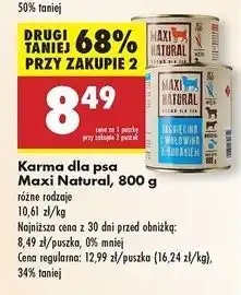 Biedronka Karma dla psa cielęcina z królikiem Maxi Natural oferta