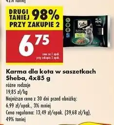 Biedronka Karma dla kota wybór smaków w sosie Sheba Kitten oferta