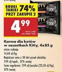 Biedronka Karma dla kota 2x wołowina w sosie kurczak Kitty oferta