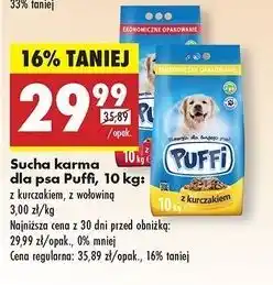 Biedronka Karma sucha dla psa z wołowiną Puffi oferta