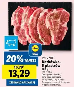 Lidl Karkówka wieprzowa bez kości w plastrach Rzeźnik Codzienna Dostawa oferta