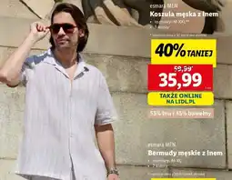Lidl Koszula męska z lnem m-xxl Esmara oferta