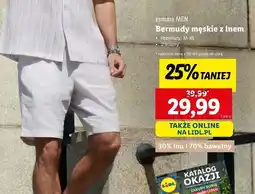 Lidl Bermudy męskie z lnem m-xl Esmara oferta