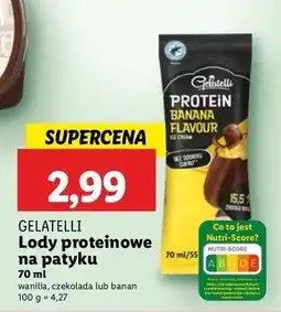 Lidl Lody proteinowe banan Gelatelli oferta