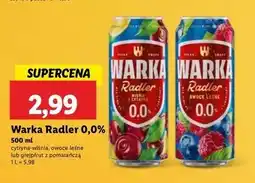 Lidl Piwo Warka Radler Grapefruit-Pomarańcz 0% oferta