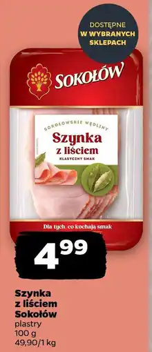 Netto Szynka z liściem Sokołów plastry oferta