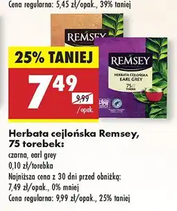 Biedronka Herbata cejlońska Remsey czarna, earl grey oferta