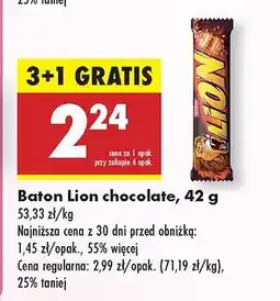 Biedronka Baton Lion chocolate 3+1 GRATIS oferta