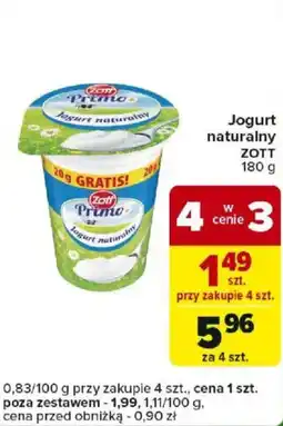 Carrefour Jogurt naturalny ZOTT oferta