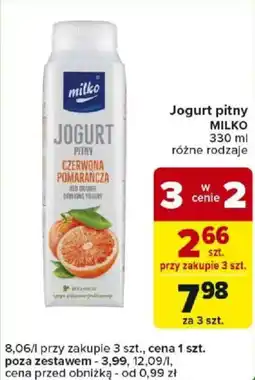 Carrefour Jogurt pitny MILKO oferta