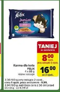 Carrefour Express Karma dla kota kurczak + łosoś Purina Felix Junior oferta