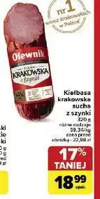 Carrefour Kiełbasa krakowska sucha Olewnik oferta