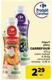 Carrefour Jogurt do picia jagodowy Carrefour Classic oferta