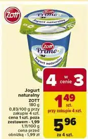 Carrefour Jogurt naturalny Zott Primo oferta