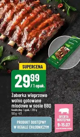 Polomarket Żeberka wieprzowe wolno gotowane miodowe w sosie BBQ Goodvalley oferta