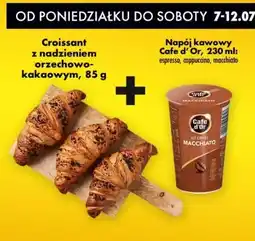 Biedronka Croissant z nadzieniem orzechowo-kakaowym + napój kawowy Cafe d'Or macchiato oferta
