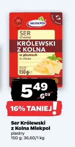 Netto Ser Królewski z Kolna Mlekpol plastry oferta