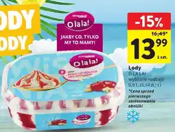 Intermarche Lody O LALA! wybrane rodzaje O la la! oferta
