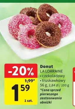 Intermarche Donut LA LORRAINE czekoladowy, truskawkowy oferta