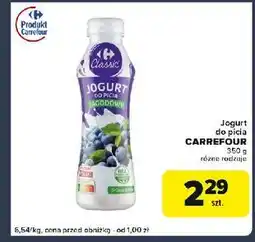 Globi Jogurt do picia jagodowy Carrefour Classic oferta