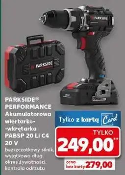 Kaufland PARKSIDE PERFORMANCE Akumulatorowa wiertarko--wkrętarka PABSP 20 Li C4 20 V oferta