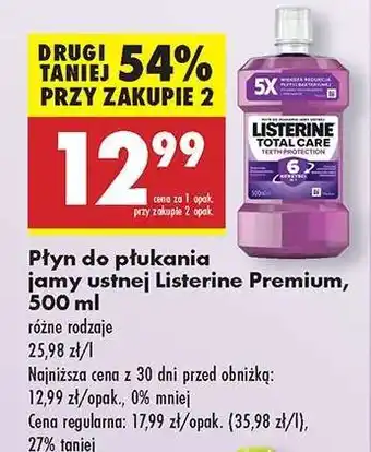 Biedronka Płyn do płukania jamy ustnej Listerine Premium , 500 ml oferta