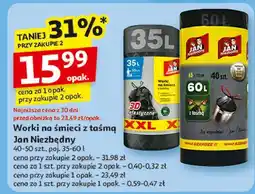 Auchan Worki na śmieci z taśmą 35 l Jan Niezbędny oferta