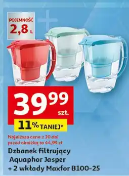 Auchan Dzbanek jasper 2.8 l koralowy + 2 wkłady b25 maxfor Aquaphor oferta