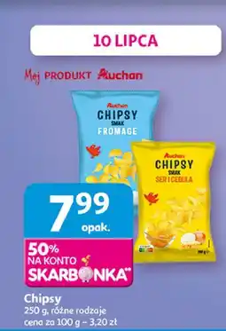 Auchan Chipsy ser-cebula Auchan oferta