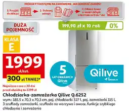 Auchan Chłodziarko-zamrażarka q.6252 inox Qilive oferta