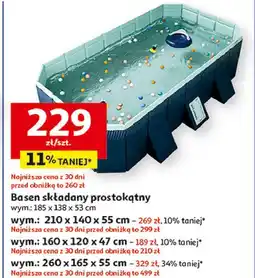 Auchan Basen składany 260 x 165 55 cm oferta
