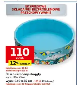 Auchan Basen składany okrągły 160 x 45 cm oferta