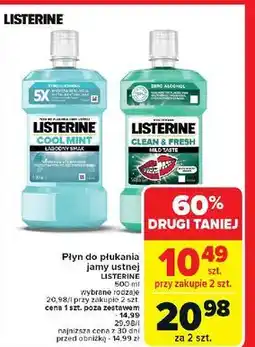 Carrefour Płyn do płukania mild taste Listerine Clean oferta