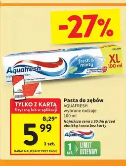 Intermarche Pasta do zębów fresh & minty Aquafresh Triple Protection oferta