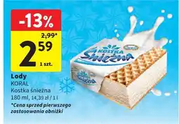 Intermarche Lód śmietankowy Koral Kostka Śnieżna oferta