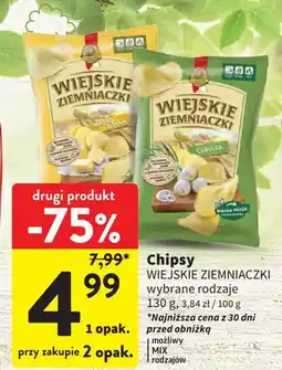 Intermarche Chipsy o smaku cebulki Lorenz Wiejskie Ziemniaczki oferta