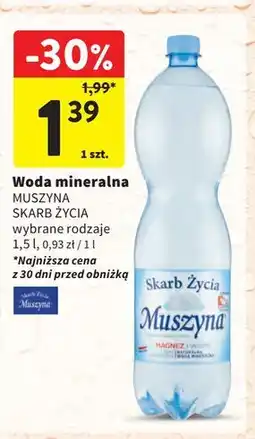 Intermarche Woda lekko gazowana Muszyna Skarb Życia oferta
