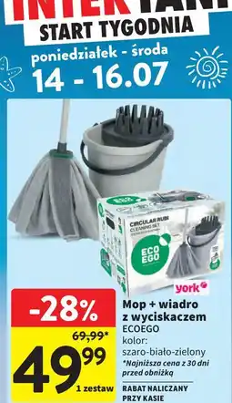 Intermarche Mop paskowy + wiadro z wyciskaczem Eco Ego oferta