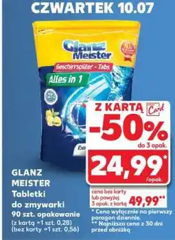 Kaufland GLANZ MEISTER Tabletki do zmywarki 90 szt. opakowanie oferta